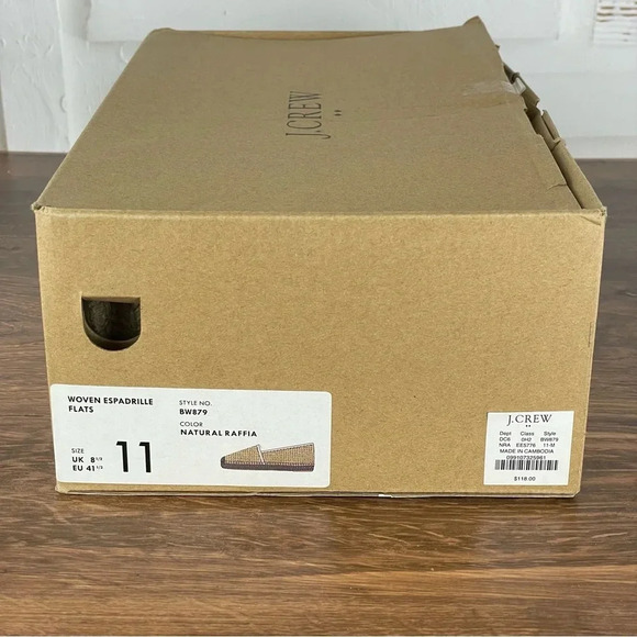 NEW J. Crew Woven Natural Raffia Espadrille Flats size 11‎ ivory $118 - Picture 10 of 10
